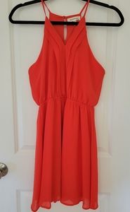 Red chiffon dress